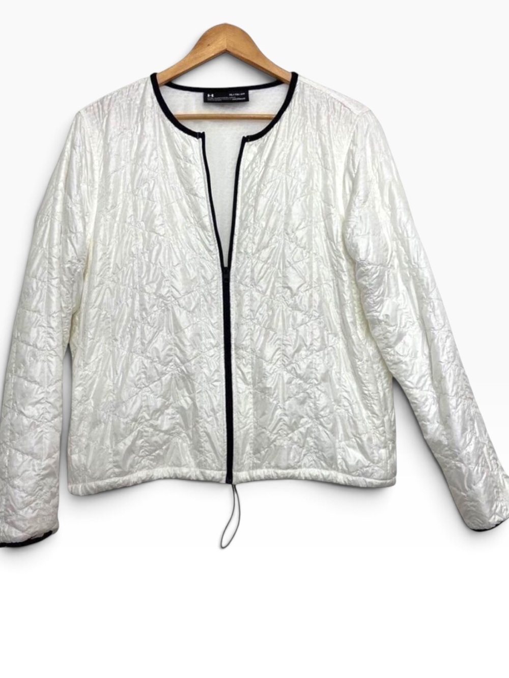 HELLY Hansen white jacket quilted white coat zip up drawstring puffer size XL